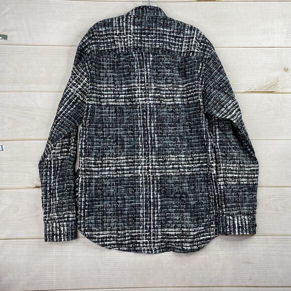 Eight X Premium Shirt Mens XL Black Geometric Paisley Button Down Artsy Classic - Picture 10 of 11